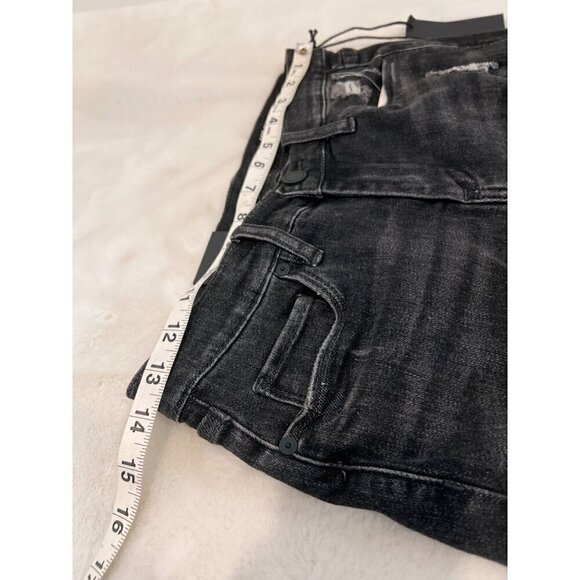 New BLANKNYC Size 26 The Fulton Rollup Shorts Washed Black Cutoff Denim - Picture 5 of 14